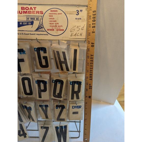 VINTAGE RARE DYER Peg Display W/100's Of 3" Letters & Numbers All-Purpose Vinyl - Picture 13 of 13